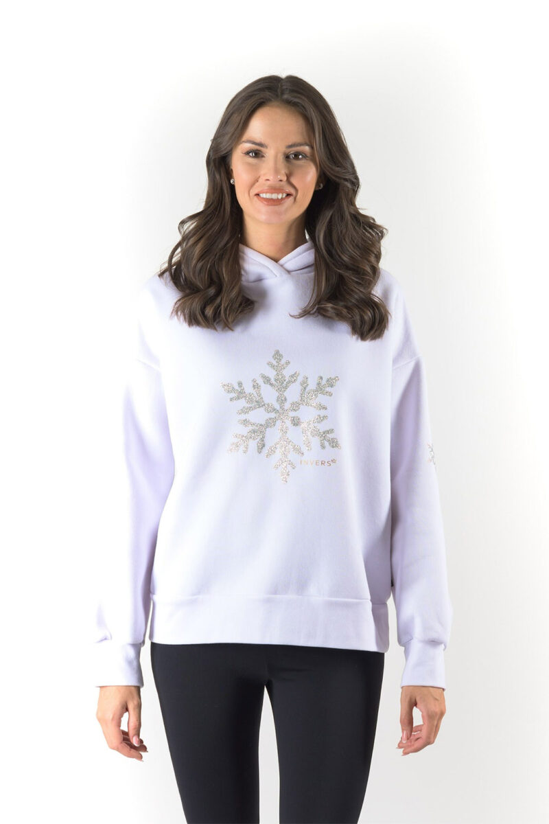 Chic Hooded Knitwear - snowflakes